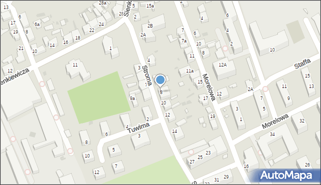 Zielona Góra, Stroma, 8, mapa Zielona Góra