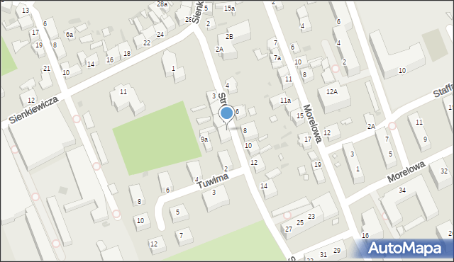 Zielona Góra, Stroma, 9, mapa Zielona Góra