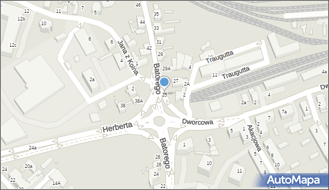 Zielona Góra, Stefana Batorego, 25, mapa Zielona Góra