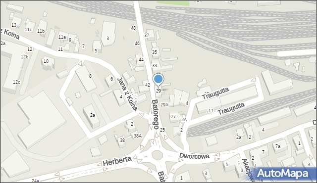 Zielona Góra, Stefana Batorego, 29, mapa Zielona Góra
