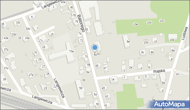 Zielona Góra, Stefana Batorego, 51, mapa Zielona Góra