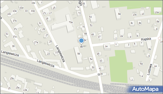 Zielona Góra, Stefana Batorego, 60, mapa Zielona Góra