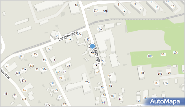 Zielona Góra, Stefana Batorego, 76, mapa Zielona Góra