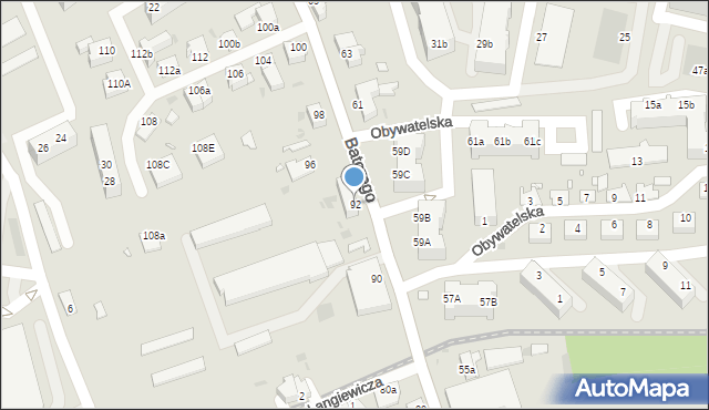 Zielona Góra, Stefana Batorego, 92, mapa Zielona Góra