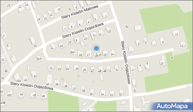 Zielona Góra, Stary Kisielin-Dojazdowa, 16, mapa Zielona Góra