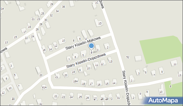 Zielona Góra, Stary Kisielin-Dojazdowa, 4, mapa Zielona Góra
