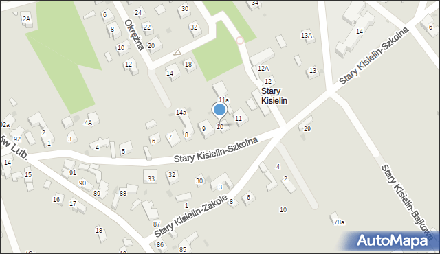 Zielona Góra, Stary Kisielin-Szkolna, 10, mapa Zielona Góra