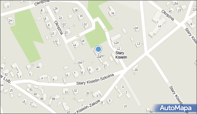 Zielona Góra, Stary Kisielin-Szkolna, 11a, mapa Zielona Góra