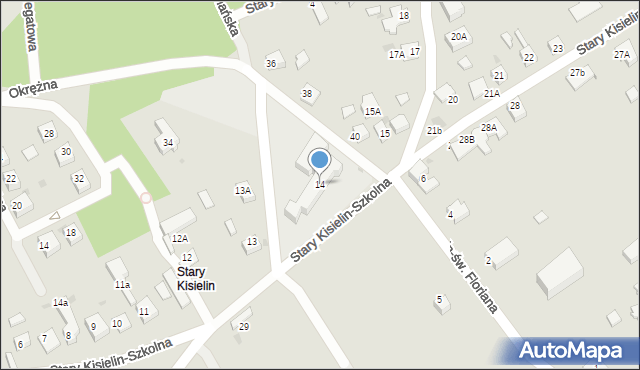 Zielona Góra, Stary Kisielin-Szkolna, 14, mapa Zielona Góra