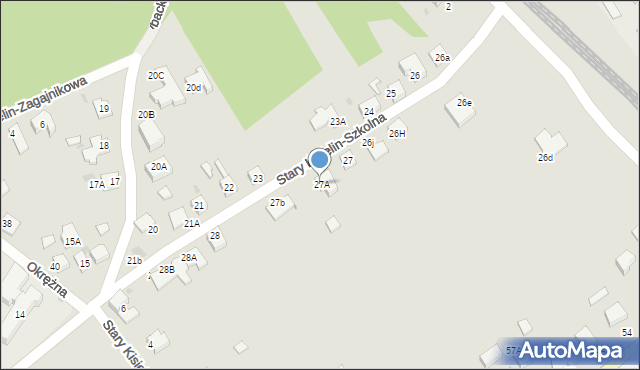 Zielona Góra, Stary Kisielin-Szkolna, 27A, mapa Zielona Góra