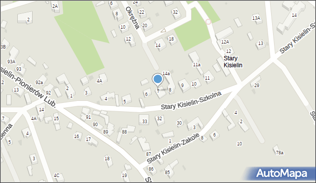 Zielona Góra, Stary Kisielin-Szkolna, 7, mapa Zielona Góra