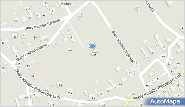 Zielona Góra, Stary Kisielin-Zakole, 12, mapa Zielona Góra