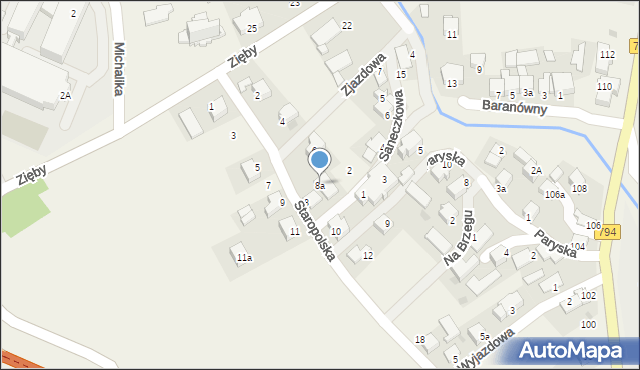 Zielonki, Staropolska, 8a, mapa Zielonki