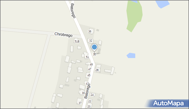 Zieluń, Stefana Batorego, 30, mapa Zieluń