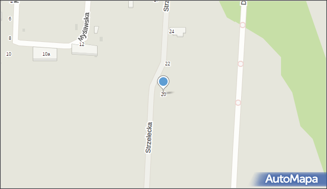 Złocieniec, Strzelecka, 20, mapa Złocieniec