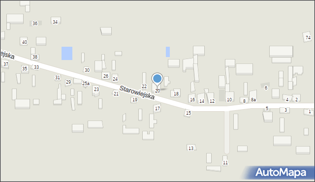 Złoczew, Starowiejska, 20, mapa Złoczew