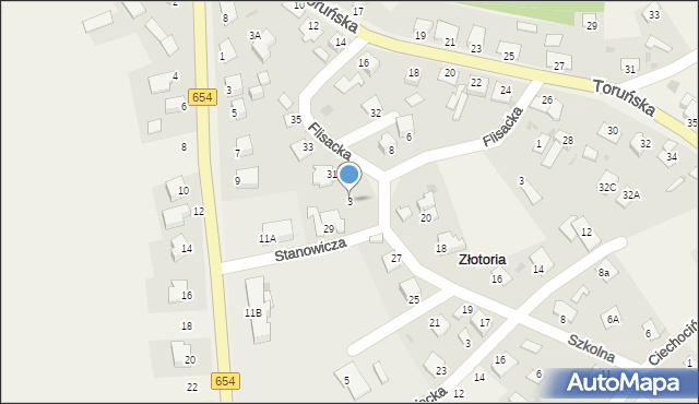 Złotoria, Stanowicza Krzysztofa, ks. kan., 3, mapa Złotoria