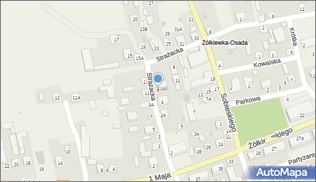 Żółkiewka-Osada, Strażacka, 6, mapa Żółkiewka-Osada