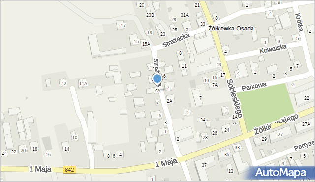 Żółkiewka-Osada, Strażacka, 9A, mapa Żółkiewka-Osada