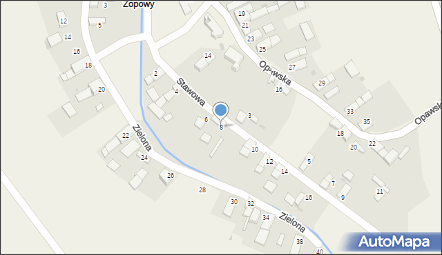Zopowy, Stawowa, 8, mapa Zopowy