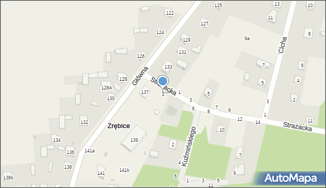 Zrębice, Strażacka, 2, mapa Zrębice