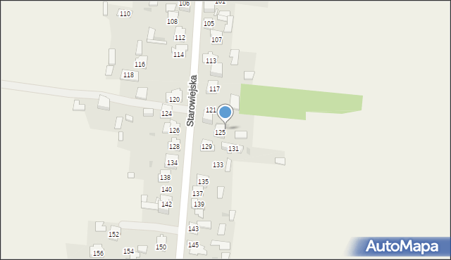 Żurada, Starowiejska, 125a, mapa Żurada