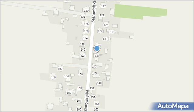 Żurada, Starowiejska, 139, mapa Żurada