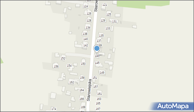 Żurada, Starowiejska, 143, mapa Żurada