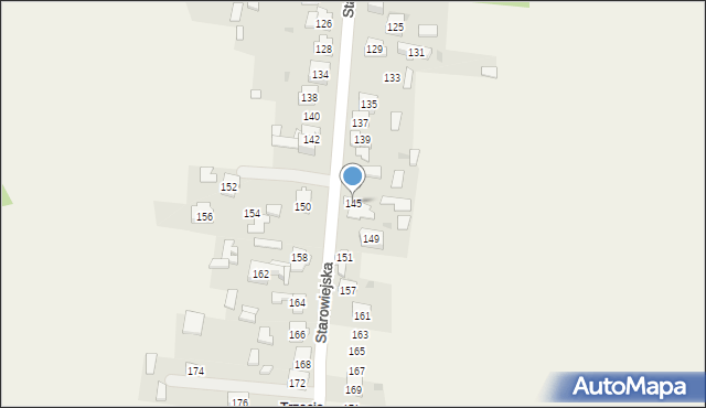 Żurada, Starowiejska, 145, mapa Żurada