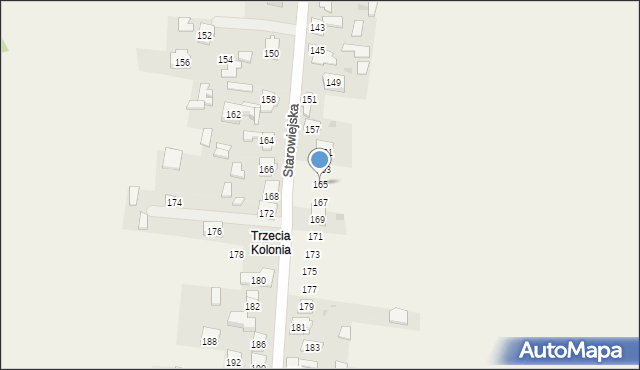 Żurada, Starowiejska, 165, mapa Żurada