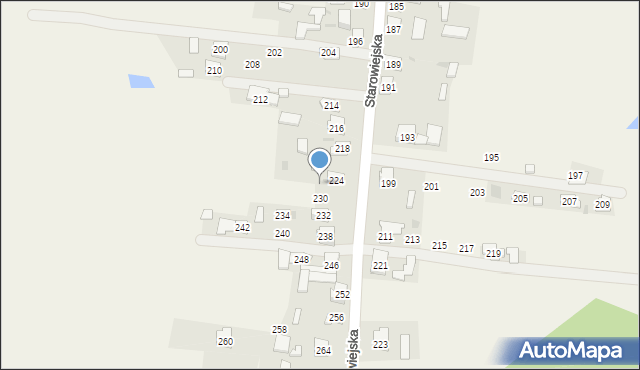 Żurada, Starowiejska, 228, mapa Żurada