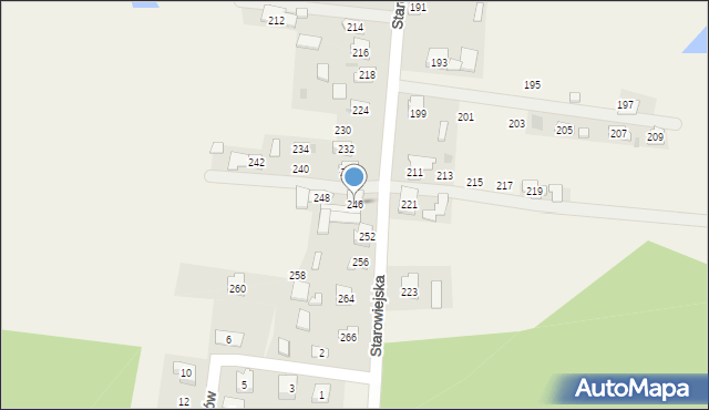 Żurada, Starowiejska, 246, mapa Żurada