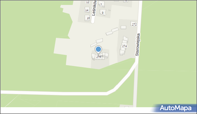 Żurada, Starowiejska, 276, mapa Żurada