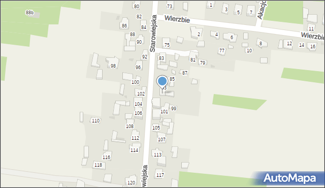 Żurada, Starowiejska, 95, mapa Żurada