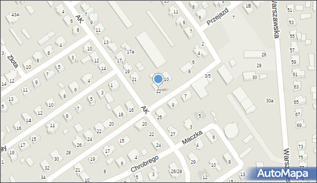 Żuromin, Stanisława Augusta Poniatowskiego, 12, mapa Żuromin