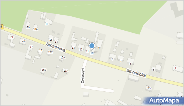 Zwierzyn, Strzelecka, 10, mapa Zwierzyn