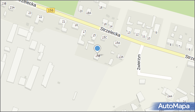 Zwierzyn, Strzelecka, 15B, mapa Zwierzyn