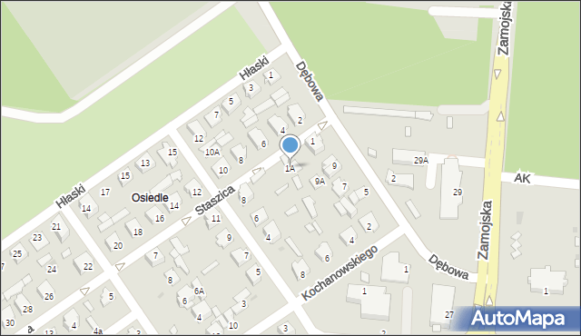 Zwierzyniec, Staszica Stanisława, 1A, mapa Zwierzyniec