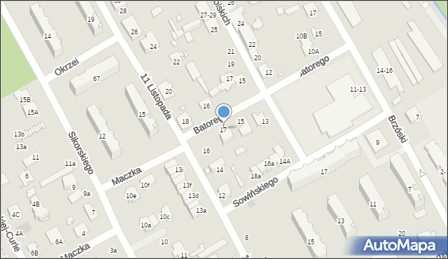 Żyrardów, Stefana Batorego, 17, mapa Żyrardów