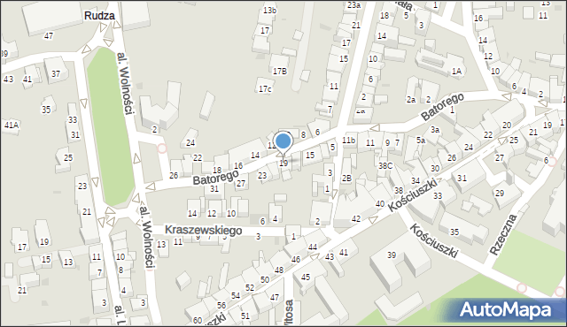 Żywiec, Stefana Batorego, 19, mapa Żywiec