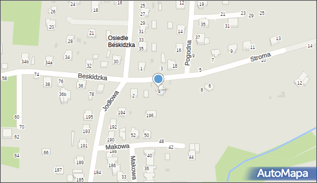 Żywiec, Stroma, 4, mapa Żywiec