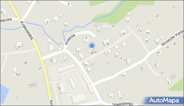 Żywiec, Strzelców Karpackich, 1a, mapa Żywiec