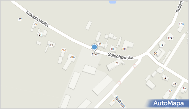 Babimost, Sulechowska, 21aa, mapa Babimost