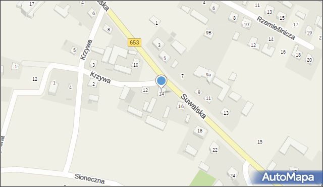 Bakałarzewo, Suwalska, 14, mapa Bakałarzewo