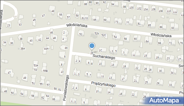 Białystok, Sucharskiego Henryka, mjr., 1b, mapa Białegostoku
