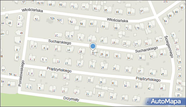 Białystok, Sucharskiego Henryka, mjr., 22, mapa Białegostoku