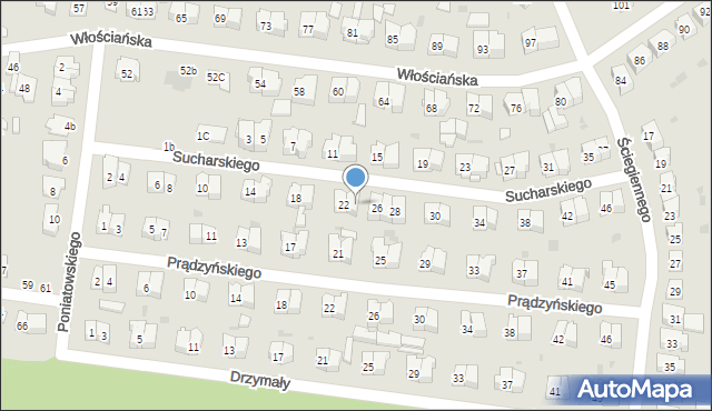 Białystok, Sucharskiego Henryka, mjr., 24, mapa Białegostoku