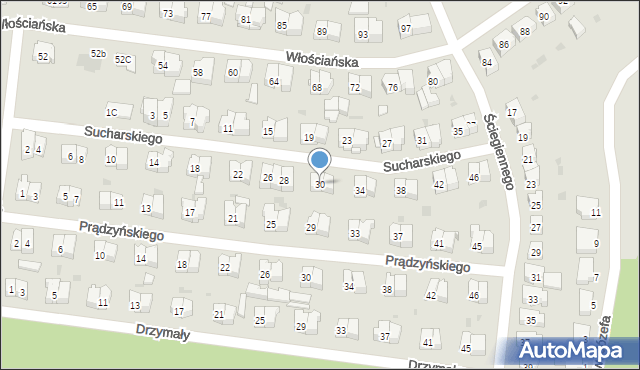 Białystok, Sucharskiego Henryka, mjr., 30, mapa Białegostoku