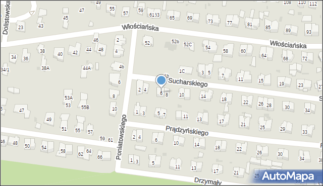 Białystok, Sucharskiego Henryka, mjr., 6, mapa Białegostoku