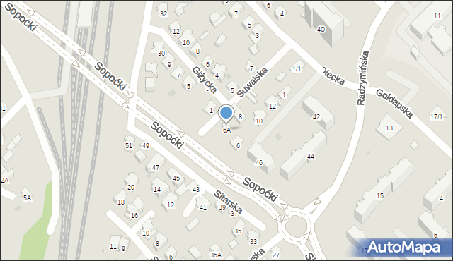 Białystok, Suwalska, 6A, mapa Białegostoku